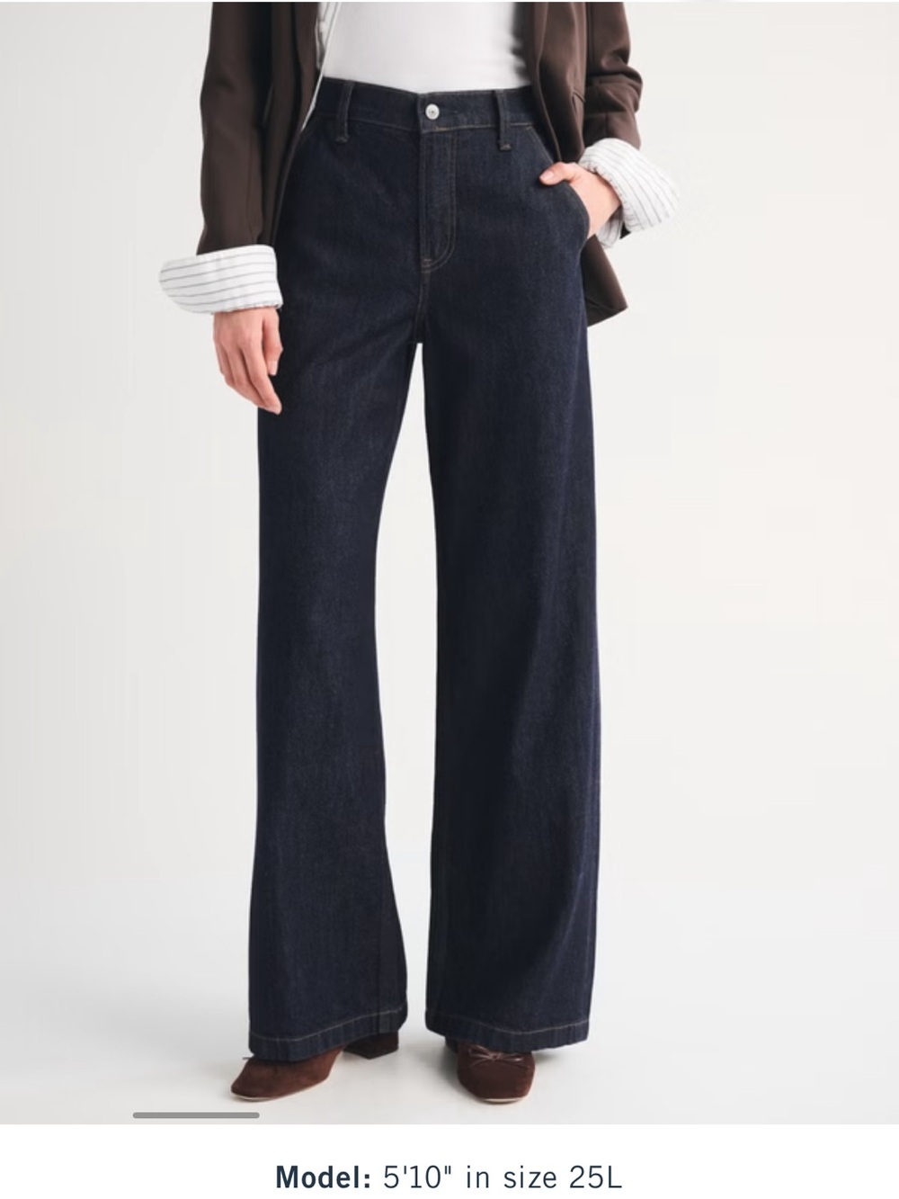 Abercrombie curve love high rise wide leg trousers - SHORT